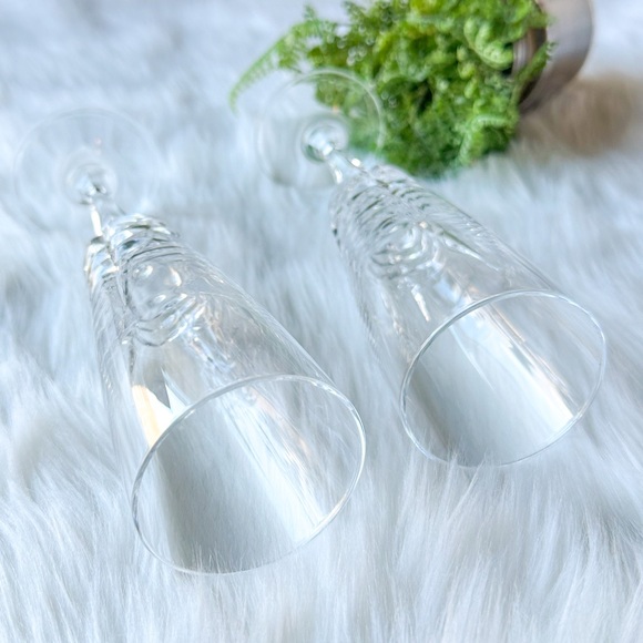 Vintage Cristal d'Arques Durand Chateaudun Fine French Champagne Flute Cut Glass - Picture 3 of 6